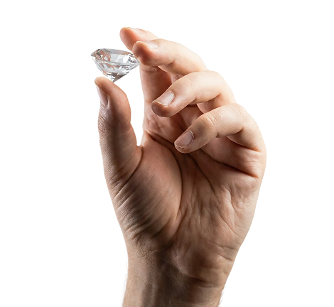 Hand holding diamond